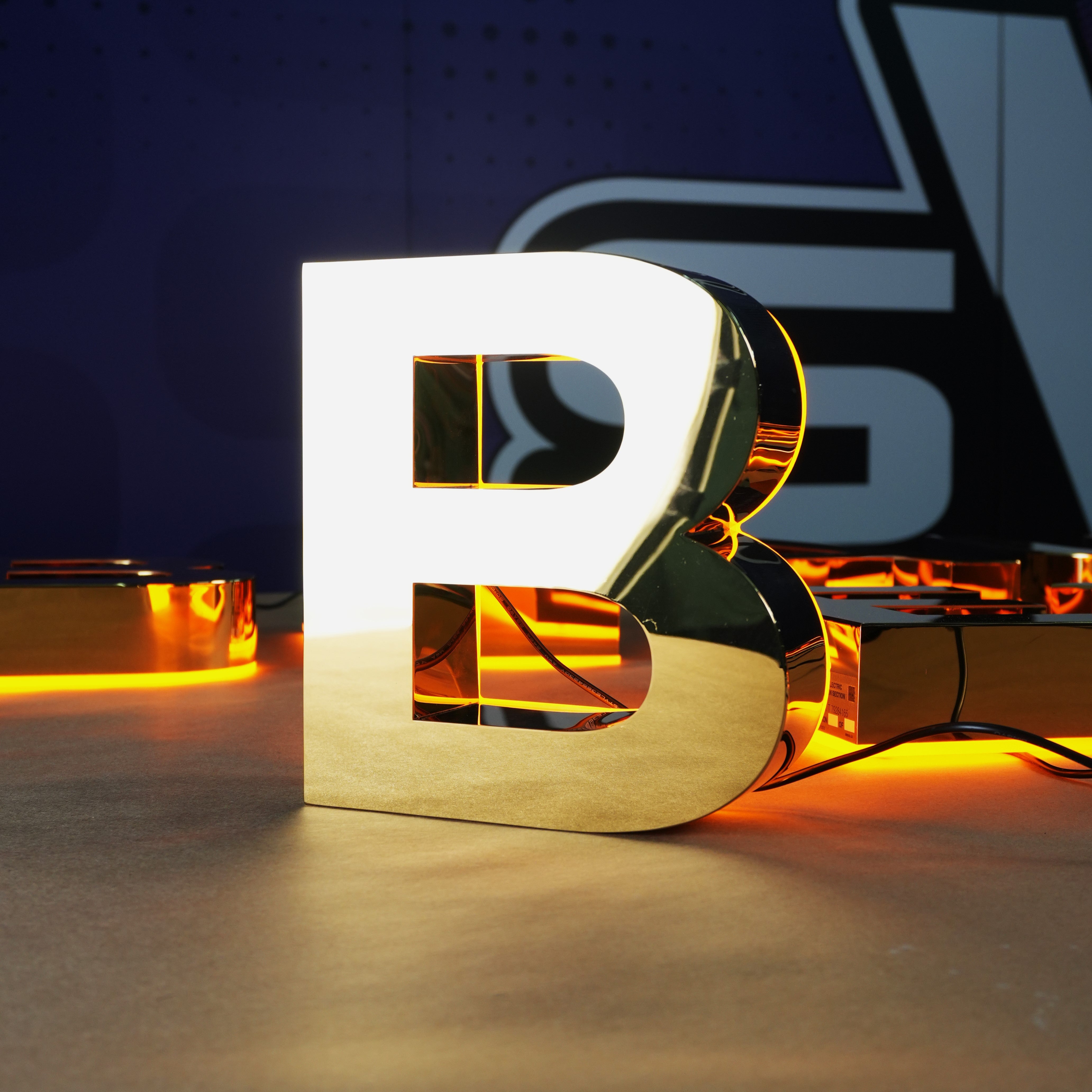 Blacklit Metal Letters